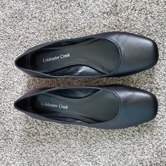 Black Leather Flats - Picture 2 of 5